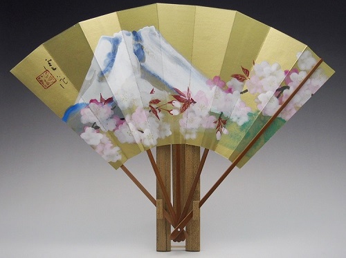 飾り扇子（カワホリ）富士山と桜