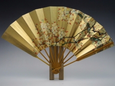 Yahoo!オークション - 尺 300㎜ 金地に桜／椛 青水巻 舞扇 能扇