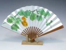 【美品 アンティーク銀製 銀箔 扇子】瓢箪柄 竹製骨 fujin00095-230x172.jpg