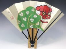 飾り扇子（カワホリ）金色地 獅子舞 | 京都扇子の山武扇舗ネット通販