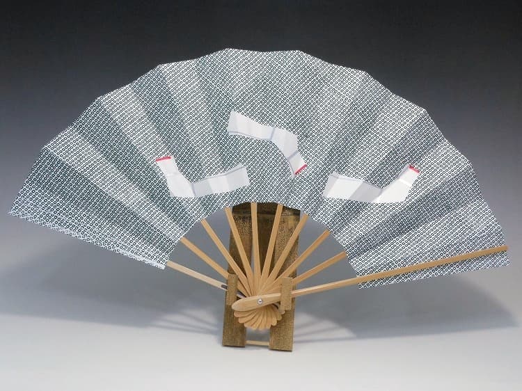 舞扇子(白竹)疋田結び文・緑