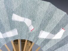 舞扇子（白竹）疋田結び文・緑のアップ