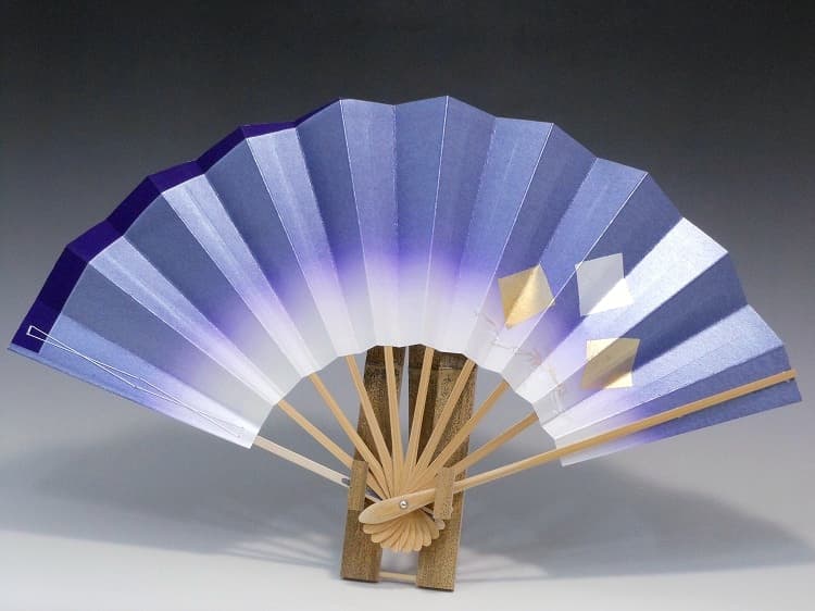 舞扇子（白竹）褄紫金色紙