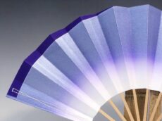 舞扇子(白竹)褄紫金色紙のアップ2